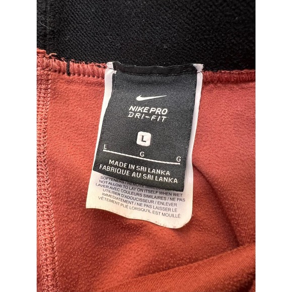 Nike Pro Icon Clash Women's Leggings  Claystone Red/Metallic Gold Large - Picture 7 of 8